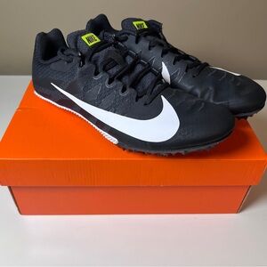 Nike Zoom Rival S 9 SPRINT Track & Field Spikes * Black / White * Men's SIZE 9